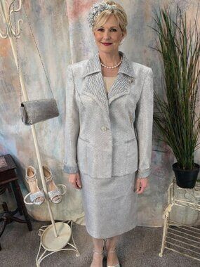 VTG📌 She's Line Exquisite Formal -Mother Bride/ Groom -Evening Skirt Suit